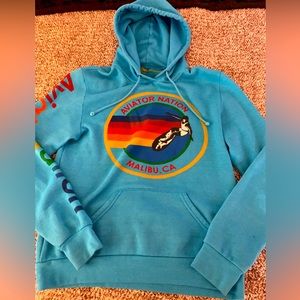 Aviator Nation Neon Blue Malibu Hoodie Size M!!